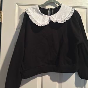 Black and white Zara sweatshirt shirt